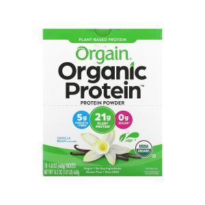 Растительный протеин, Organic Protein Powder, Orgain, органик, порошок, ваниль, 10 пакетов по 46 г каждый
