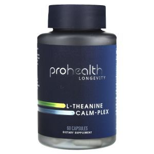 L-теанин, L-Theanine Calm-Plex, ProHealth Longevity, спокойствие и расслабление, 60 капсул