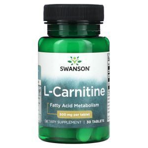 L-карнитин, L-Carnitine, Swanson, 500 мг, 30 таблеток (Default)