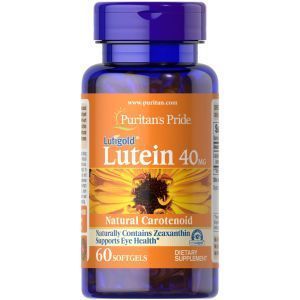Лютеин с зеаксантином, Lutein, Puritan's Pride, 40 мг, 60 гелевых капсул
