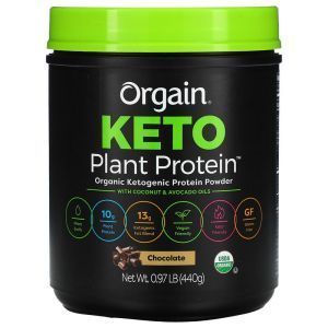 Растительный кето-протеин, Keto, Organic Plant Protein, Orgain, вкус шоколада, 440 г
