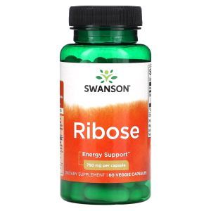 D-Рибоза, Ultra Ribose, Swanson, 750 мг, 60 вегетарианских капсул