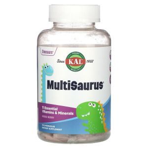 Мультивитамины и минералы для детей, MultiSaurus, KAL, вкус ягод, 90 жевательных таблеток