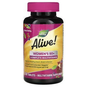 Мультивитамины для женщин старше 50 лет, Women's 50+ Complete, Nature's Way, Alive!, 130 таблеток