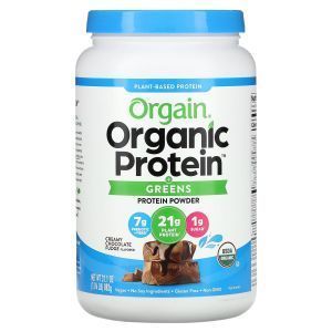Растительный протеин + зелень, Organic Protein + Greens, Orgain, органик, вкус сливочно-шоколадной помадки, 882 г
