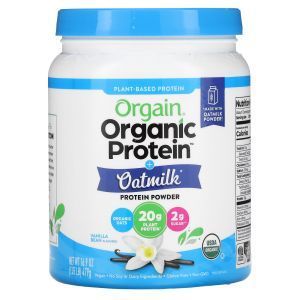 Растительный протеин + овсяное молоко, Organic Protein Powder + Oatmilk, Orgain, органик, вкус ванили, 479 г
