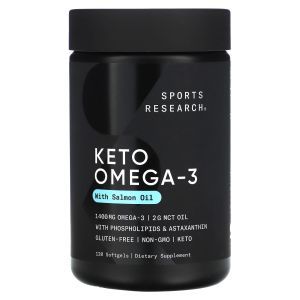Кето Омега с маслом дикой нерки, Keto Omega, Sports Research, 120 гелевых капсул
