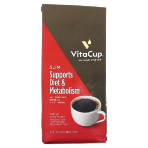 Кава з гарцинією камбоджійською і женьшенем, Slim Ground Coffee, VitaCup, мелена, середнього обсмажування, 312 г