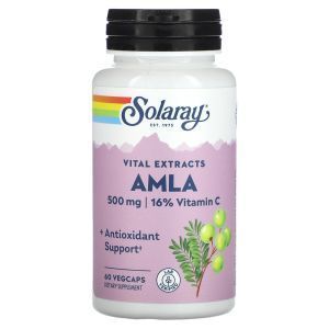 Амла, AMLA, Vital Extracts, Solaray, 500 мг, 60 вегетарианских капсул  
