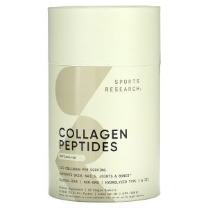 Коллагеновые пептиды, Collagen Peptides, Sports Research, без вкуса, 20 пакетов по 11 г каждый