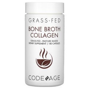 Коллаген из костного бульона, Bone Broth Collagen, Codeage, 180 капсул
