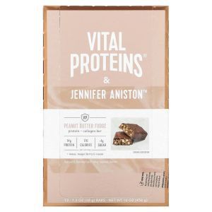 Протеиново-коллагеновый батончик, Protein + Collagen Bar, Vital Proteins, помадка с арахисовым маслом, 12 батончиков по 38 г каждый
