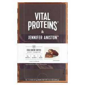 Протеиново-коллагеновый батончик, Protein + Collagen Bar, Vital Proteins, холодный кофе, 12 батончиков по 37 г каждый
