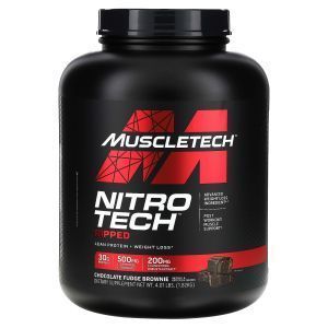 Сывороточный протеин, шоколадный фадж брауни, Nitro Tech, Ripped, Muscletech, 1.81 кг.