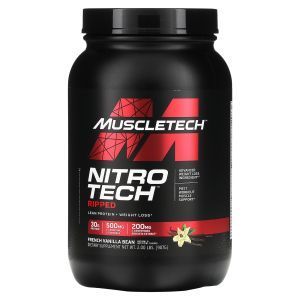 Сывороточный протеин, французская ваниль, Nitro Tech, Ripped, Muscletech, идеальный протеин + формула для похудения, 907 гр.