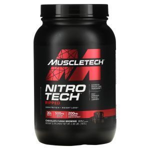 Сывороточный протеин, шоколадный фадж брауни, Nitro Tech, Ripped, Muscletech, 907 гр.