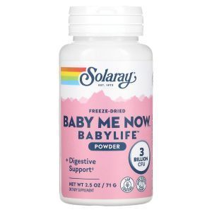 Пробиотик для младенцев, Freeze Dried Baby Me Now, Solaray, порошок Babylife, 3 млрд КОЕ, 71 г

