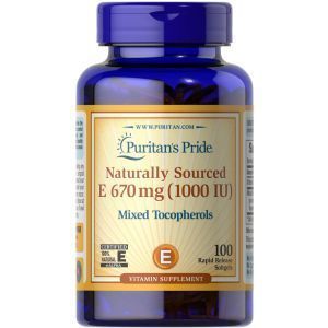 Витамин Е, Vitamin E, Puritan's Pride, 1000 МЕ, натуральный, 100 гелевих капсул
