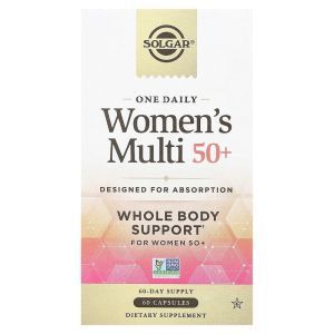 Мультивитамины для женщин старше 50 лет, Women's Multi 50+, Solgar, 1 в день, 60 капсул
