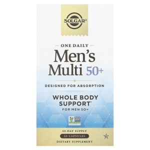 Мультивитамины для мужчин старше 50 лет, Men's Multi 50+, Solgar, 1 в день, 60 капсул
