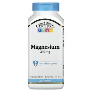 Магний, Magnesium, 21st Century, 250 мг, 250 таблеток
