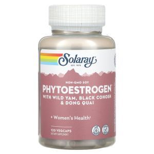 Фитоэстрогены, Phytoestrogen, Solaray, с диким ямсом, клопогоном черным и донг-кваем, 120 вегетарианских капсул  

