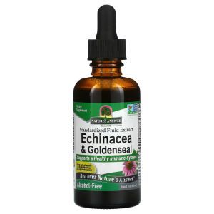 Эхинацея и гидрастис, Echinacea & Goldenseal, Nature's Answer, без спирта, 1000 мг, 60 мл