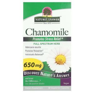 Ромашка, Chamomile, Nature's Answer, 650 мг, 90 капсул