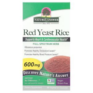 Красный дрожжевой рис, Red Yeast Rice, Nature's Answer, 600 мг, 90 вегетарианских капсул