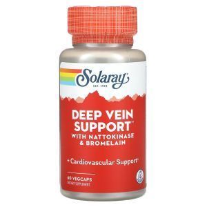 Поддержка глубоких вен, Deep Vein Support, Solaray, 60 вегетарианских капсул