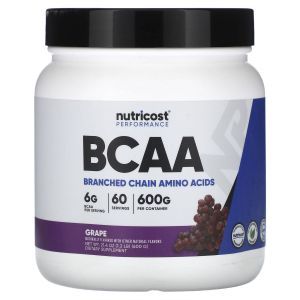 Аминокислоты ВСАА, BCAA, Performance, Nutricost, виноград, 600 г
