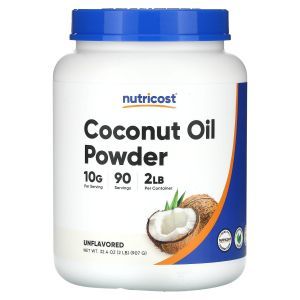Кокосовое масло, Coconut Oil, Nutricost, порошок, без вкуса, 907 г