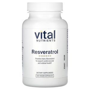 Ресвератрол, Resveratrol, Vital Nutrients, 500 мг, 60 растительных капсул