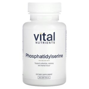 Фосфатидилсерин, Phosphatidylserine, Vital Nutrients, 150 мг, 60 гелевых капсул 