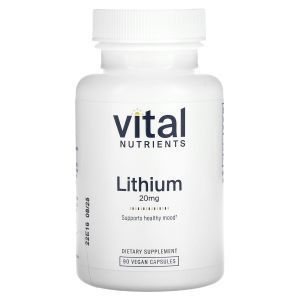 Литий, Lithium (Orotate), Vital Nutrients, 20 мг, 90 вегетарианских капсул