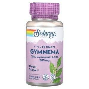 Джимнема, Gymnema, Vital Extracts, Solaray, 385 мг, 60 вегетарианских капсул
