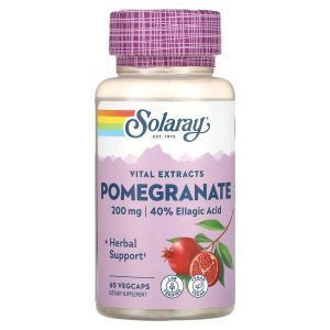 Экстракт граната, Pomegranate, Vital Extracts, Solaray, 200 мг, 60 вегетарианских капсул
