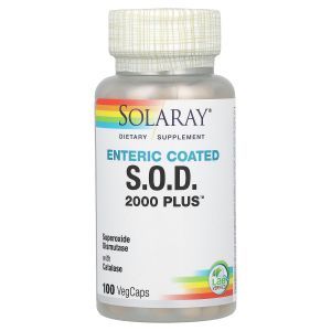Супероксиддисмутаза, S.O.D. 2000 Plus, Solaray, 100 вегетарианских капсул
