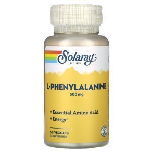 L-фенилаланин, L-Phenylalanine, Solaray, 500 мг, 60 вегетарианских капсул
