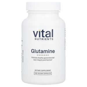Глютамин, поддержка кишечника, Glutamine, Vital Nutrients, 850 мг, 100 вегетарианских капсул