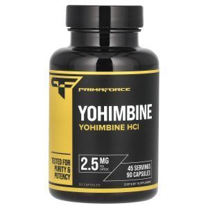 Йохимбин гидрохлорид HCL, Yohimbine HCl, Primaforce, 2,5 мг, 90 капсул
