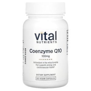 Коэнзим Q10, CoEnzyme Q10, Vital Nutrients, 100 мг, 60 вегетарианских капсул