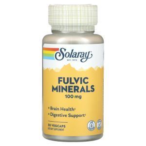 Фульвовые минералы, Fulvic Minerals, Solaray, 100 мг, 30 вегетарианских капсул
