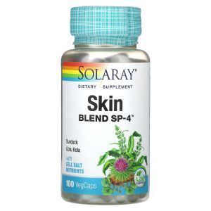 Здоровье кожи, Skin Blend, SP-4, Solaray, 100 вегетарианских капсул
