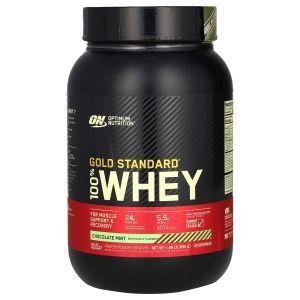 Сывороточный протеин, Gold Standard 100% Whey, Optimum Nutrition, шоколадно-мятный, 898 г