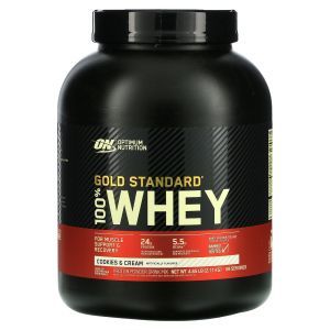 Сывороточный протеин, Gold Standard 100% Whey, Optimum Nutrition, печенье и сливки, 2,11 кг 