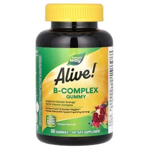Комплекс витаминов В Alive!, B-Complex, Nature's Way, 60 таблеток