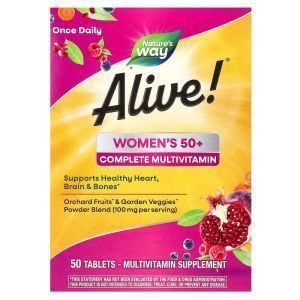 Мультивитамины для женщин старше 50 лет, Alive! Women's 50+, Nature's Way, 50 таблеток
