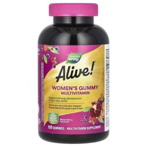Мультивитамины для женщин, Women's Gummy, Nature's Way, Alive!, смесь ягод, 150 жевательных конфет