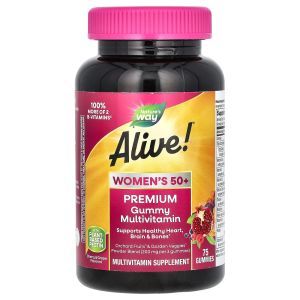 Мультивитамины для женщин Alive! Women's 50+, Nature's Way, вишня и виноград, 75 жевательных конфет